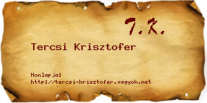 Tercsi Krisztofer névjegykártya